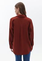Women Brick Oversize Shirt with Pocket