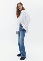 Women White Oversize Shirt with Pocket