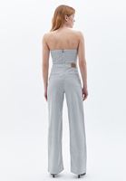 Bayan Çok Renkli Yüksek Bel Wide-Leg Pantolon