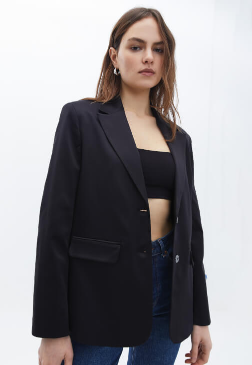 Oversize Blazer Ceket ve Tencel Pantolon Kombini