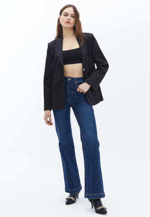 Oversize Blazer Ceket ve Tencel Pantolon Kombini