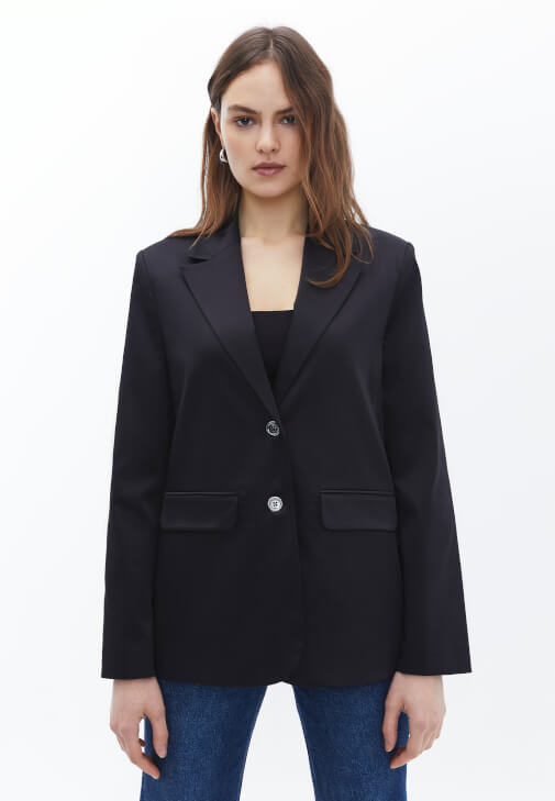Oversize Blazer Ceket ve Tencel Pantolon Kombini