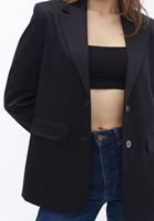 Bayan Siyah Oversize Blazer Ceket