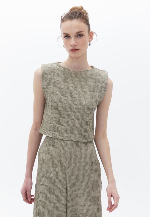 Crop Tişört ve Culotte Pantolon Kombini