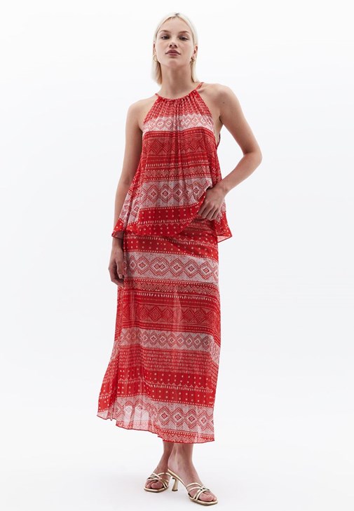 Çok Renkli Ultra Yüksek Bel Uzun Etek