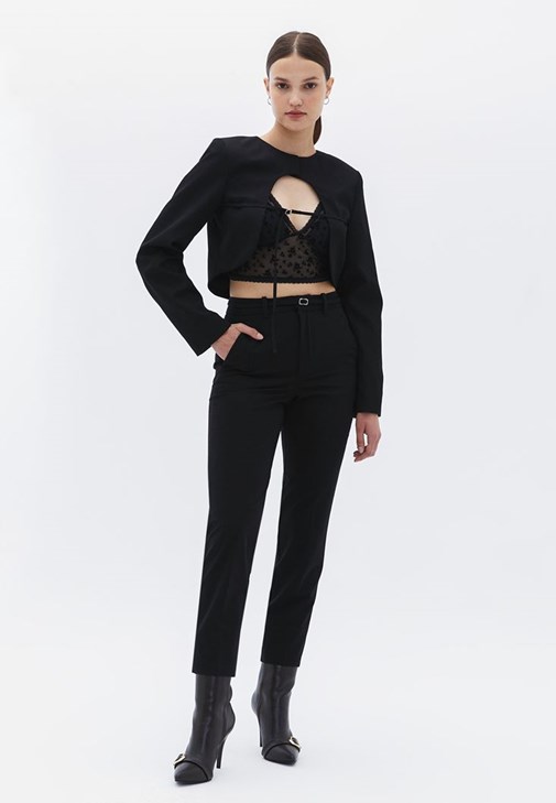 Asimetrik Kesim Bolero ve Pantolon Kombini