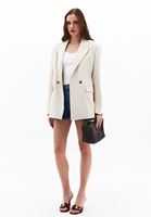 Bayan Bej Oversize Blazer Ceket