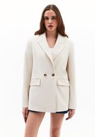 Bayan Bej Oversize Blazer Ceket