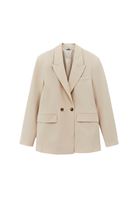 Bayan Bej Oversize Blazer Ceket