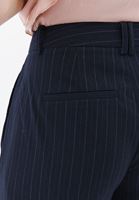 Bayan Mavi Orta Bel Straight-Fit Pantolon
