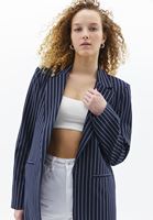 Çizgili Blazer Ceket ve Pantolon Kombini