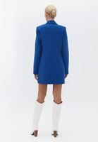 Bayan Mavi Düğmeli Blazer Ceket Elbise