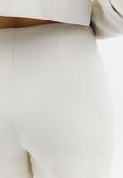 Bayan Krem Yüksek Bel Şort Etek