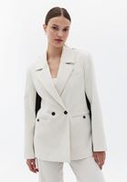 Bayan Krem Oversize Blazer Ceket