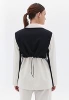 Bayan Krem Oversize Blazer Ceket