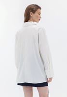 Bayan Bej Pamuklu Oversize Gömlek