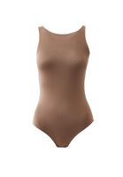 Bayan Kahverengi Halter Yaka Bodysuit