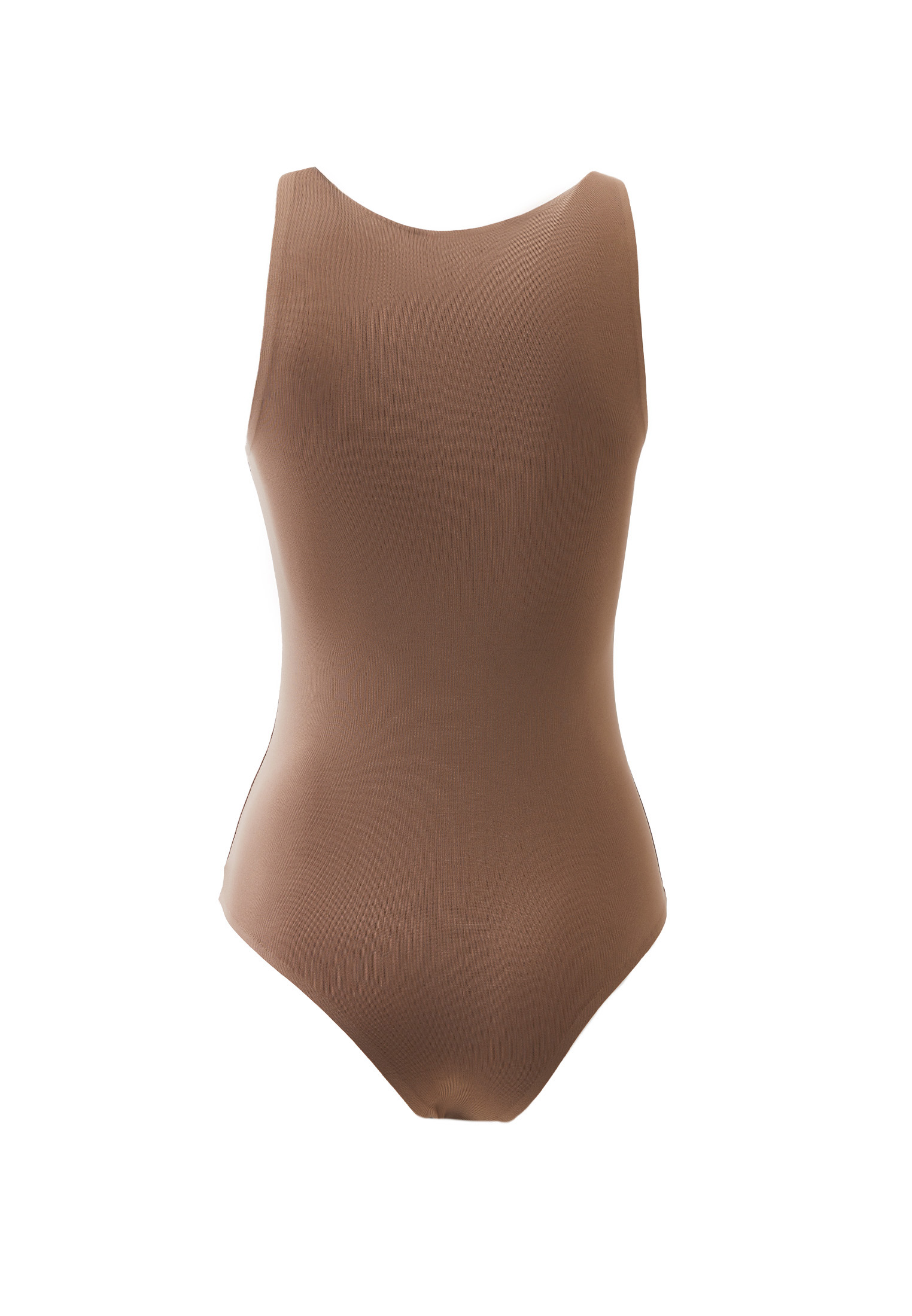 Kahverengi Halter Yaka Bodysuit
