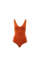 V Yaka Bodysuit ve Denim Pantolon Kombini