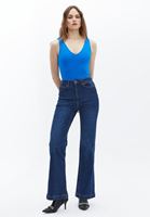 Bayan Mavi V Yaka Bodysuit