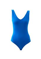 Bayan Mavi V Yaka Bodysuit