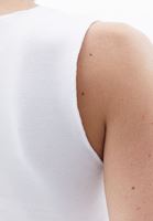 Bayan Beyaz Sıfır Yaka Crop Top