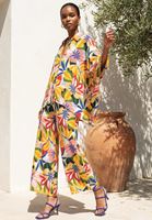 Bayan Çok Renkli Floral Desenli Oversize Gömlek