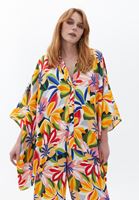 Bayan Çok Renkli Floral Desenli Oversize Gömlek