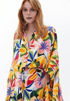 Bayan Çok Renkli Floral Desenli Oversize Gömlek