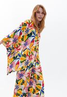 Bayan Çok Renkli Floral Desenli Oversize Gömlek