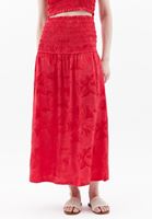 Bayan Pembe Yüksek Bel Gipe Detaylı Etek