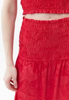 Bayan Pembe Yüksek Bel Gipe Detaylı Etek