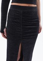Women Grey High Rise Gathered Skirt 
