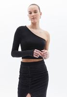 Women Grey Single Shoulder Blouse