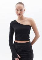 Women Grey Single Shoulder Blouse