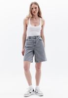 Women Grey Mid Rise Denim Shorts
