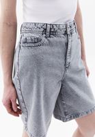 Women Grey Mid Rise Denim Shorts