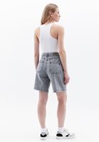 Women Grey Mid Rise Denim Shorts