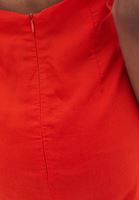 Bayan Turuncu Keten Karışımlı Mini Elbise ( TENCEL™ )