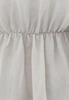 Bayan Krem Keten Karışımlı Uzun Elbise ( TENCEL™ )