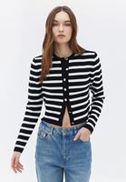 Bayan Çok Renkli Düğme Detaylı Triko Hırka