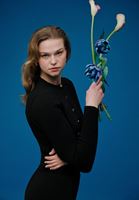 Bayan Siyah Düğmeli Triko Hırka