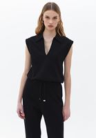 Polo Yaka Crop Tişört