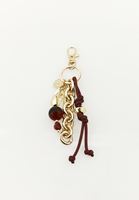 Bayan Bordo Charm Detaylı Çanta Aksesuarı