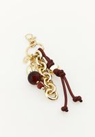 Bayan Bordo Charm Detaylı Çanta Aksesuarı