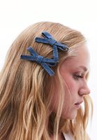 Bayan Mavi Denim Saç Tokası