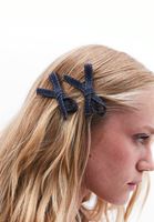 Bayan Lacivert Denim Saç Tokası