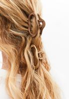 Bayan Bej Klipsli Saç Tokası