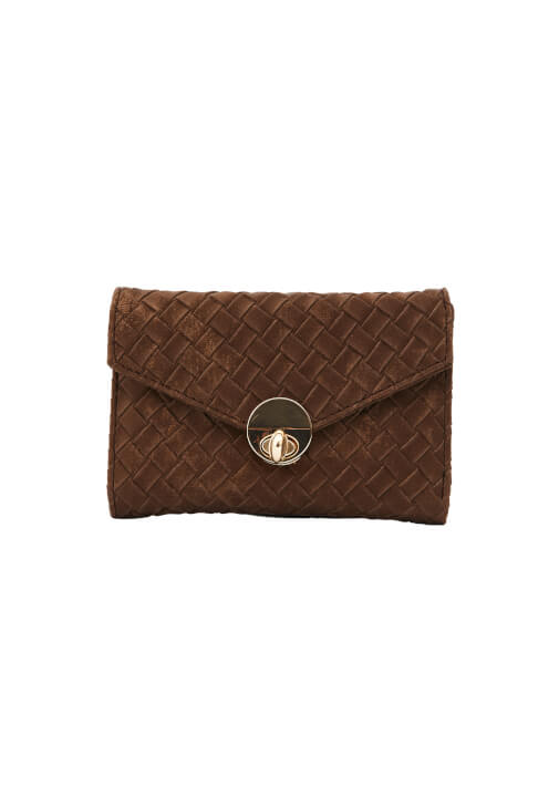 Kahverengi Tokalı Süet Cüzdan