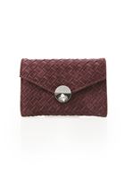 Bayan Bordo Tokalı Süet Cüzdan